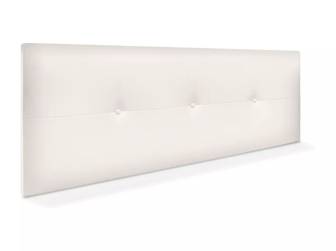 DHOME Tête de lit similicuir avec Boutons 160x50cm Lits 150/160 - Blanc Osseux