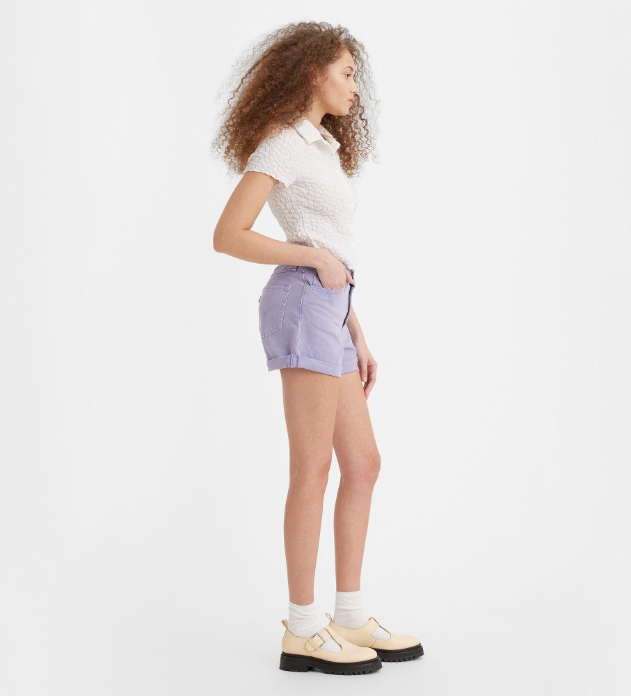 Levi's Short Mom 80' Lilás Enrolado