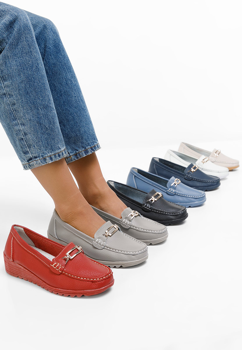 Mocassins femme en cuir blancs Fahima