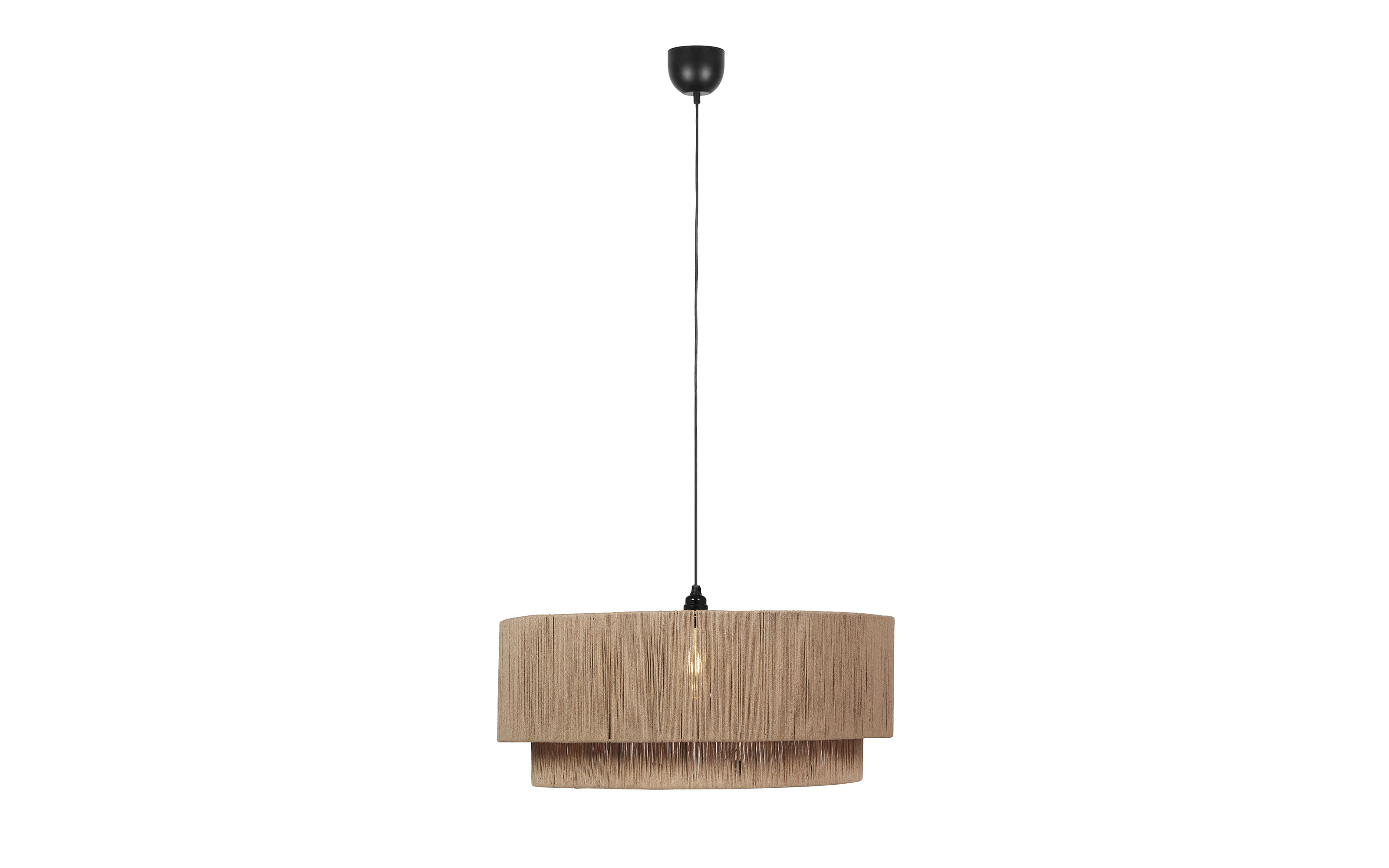 Pendelleuchte Smilla, Jute/schwarz, 60 cm