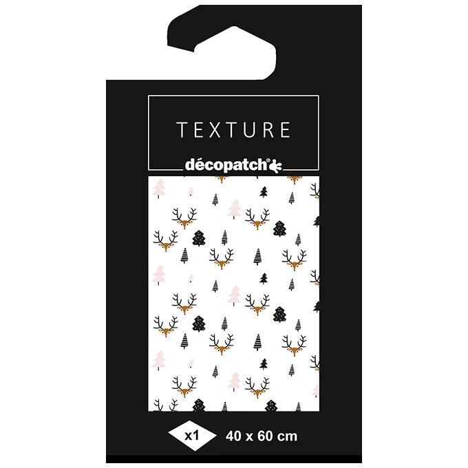 Papier Texture Décopatch n°777 - 1 feuille 40x60cm - Blanc/noir