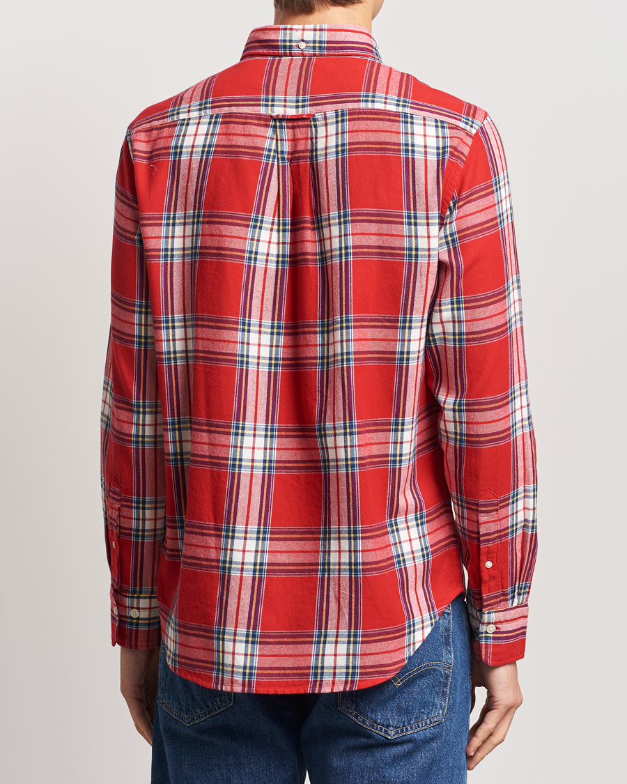GANT Regular Flannel Check Shirt Ruby Red