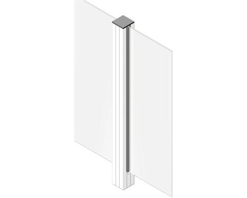 Aluminium paal, universeel, 6,8 x 6,8 x 127 cm, wit