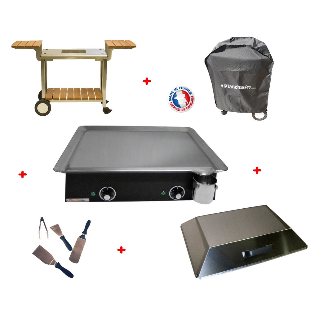 Pack plancha électrique PlanchaElec Classic 600 Carbon - Chariot Elysé