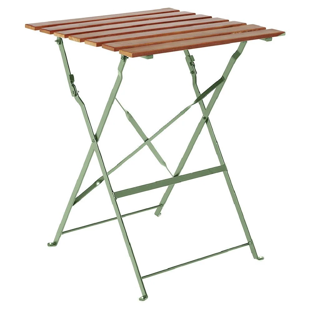 Table de jardin Bali 2 personnes métal et bois 54x55xH70cm