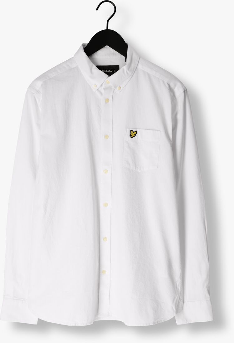 LYLE & SCOTT witte lyle & scott casual overhemd cotton linen button down shirt