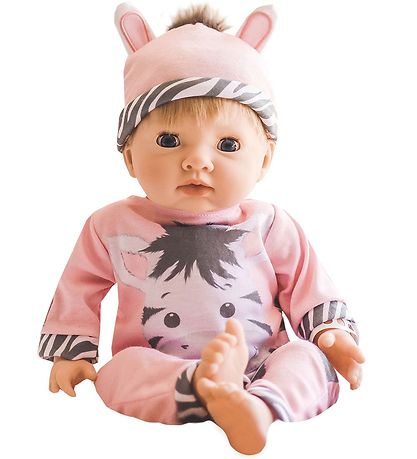 Tiny Treasures Dukke m. Blond H?r - Zebra Outfit
