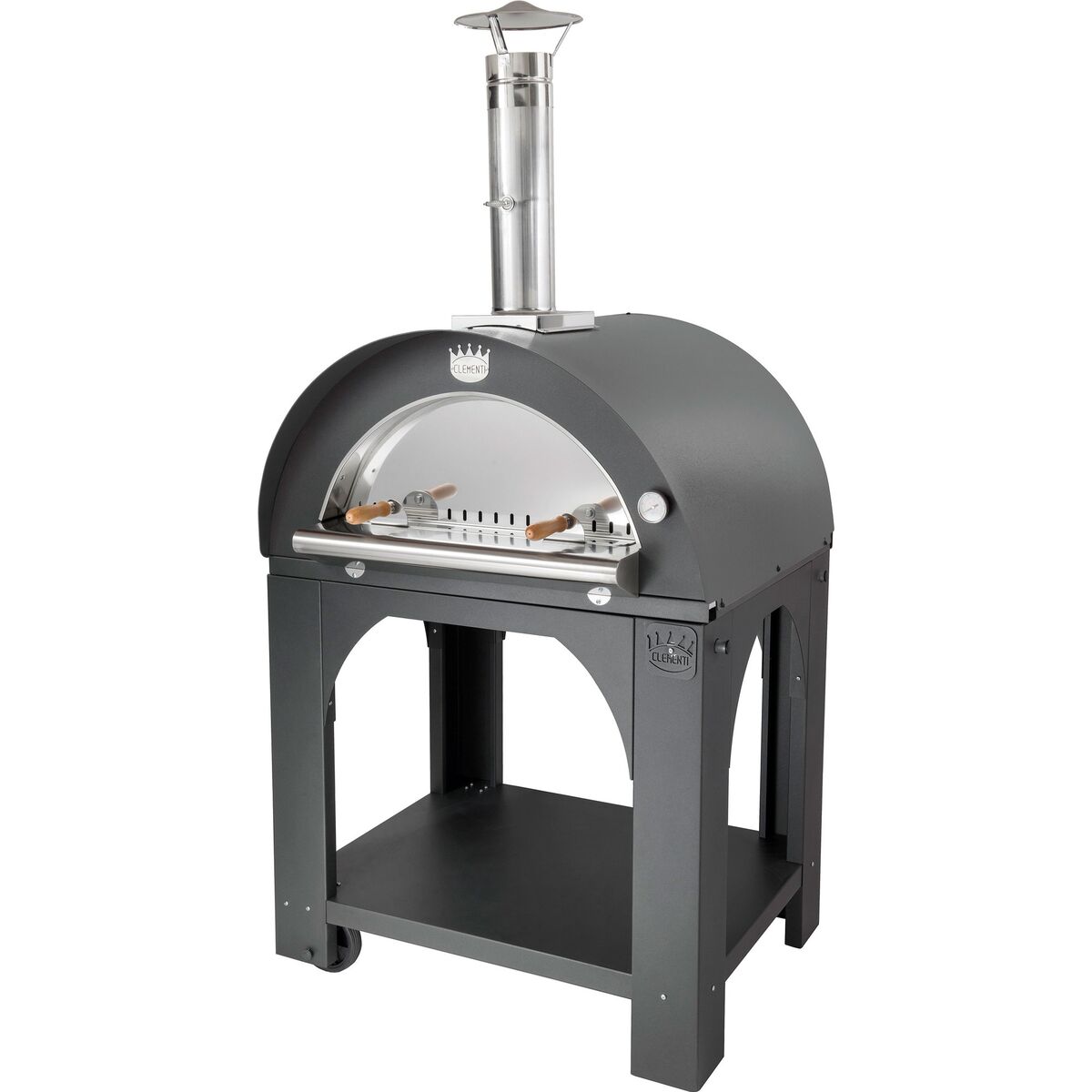 Pulcinella Vedfyrt Pizzaovn 60x60 cm, Antrasitt