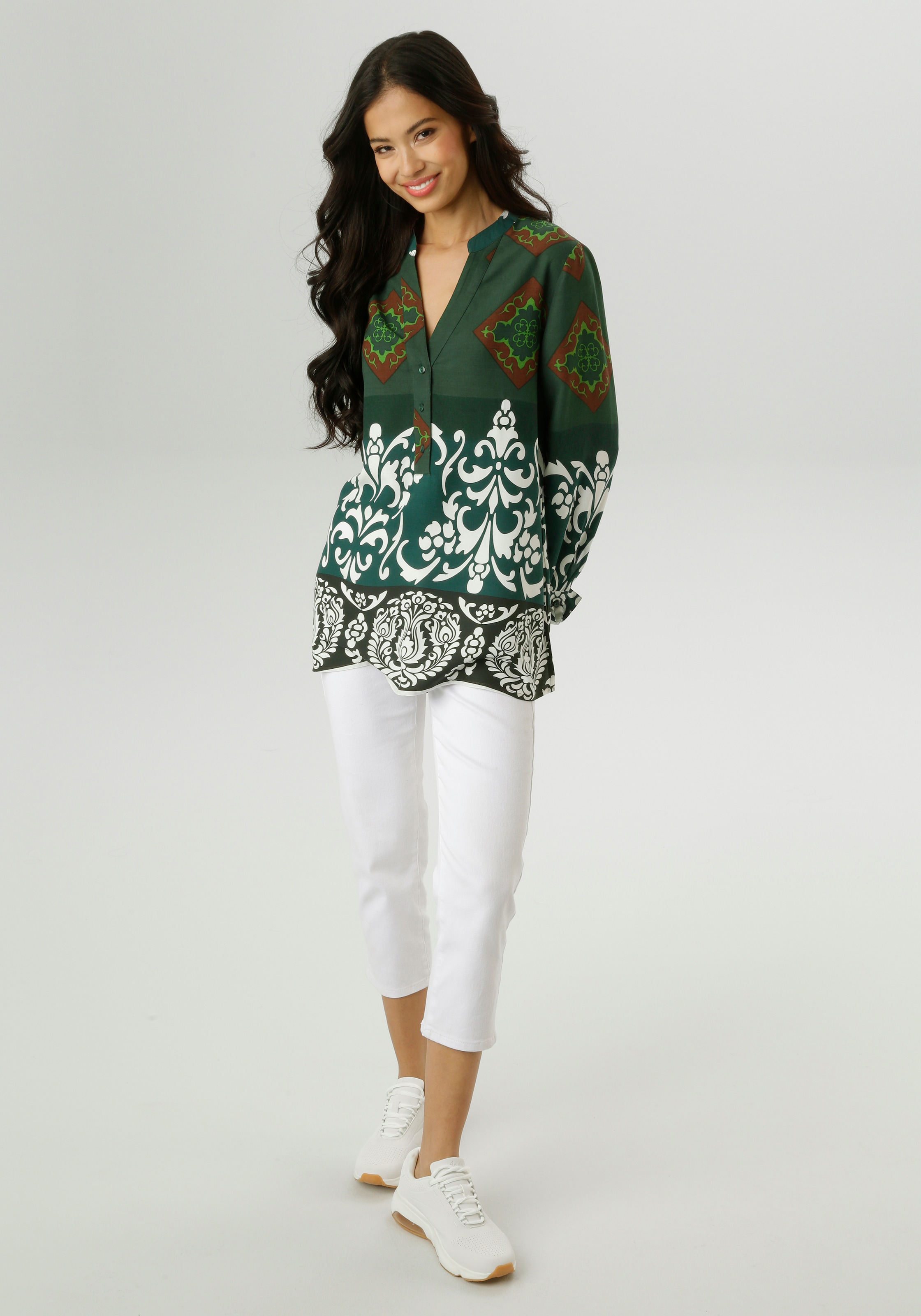 Aniston SELECTED Longbluse , mit stilvollen Ornamenten - NEUE KOLLEKTION