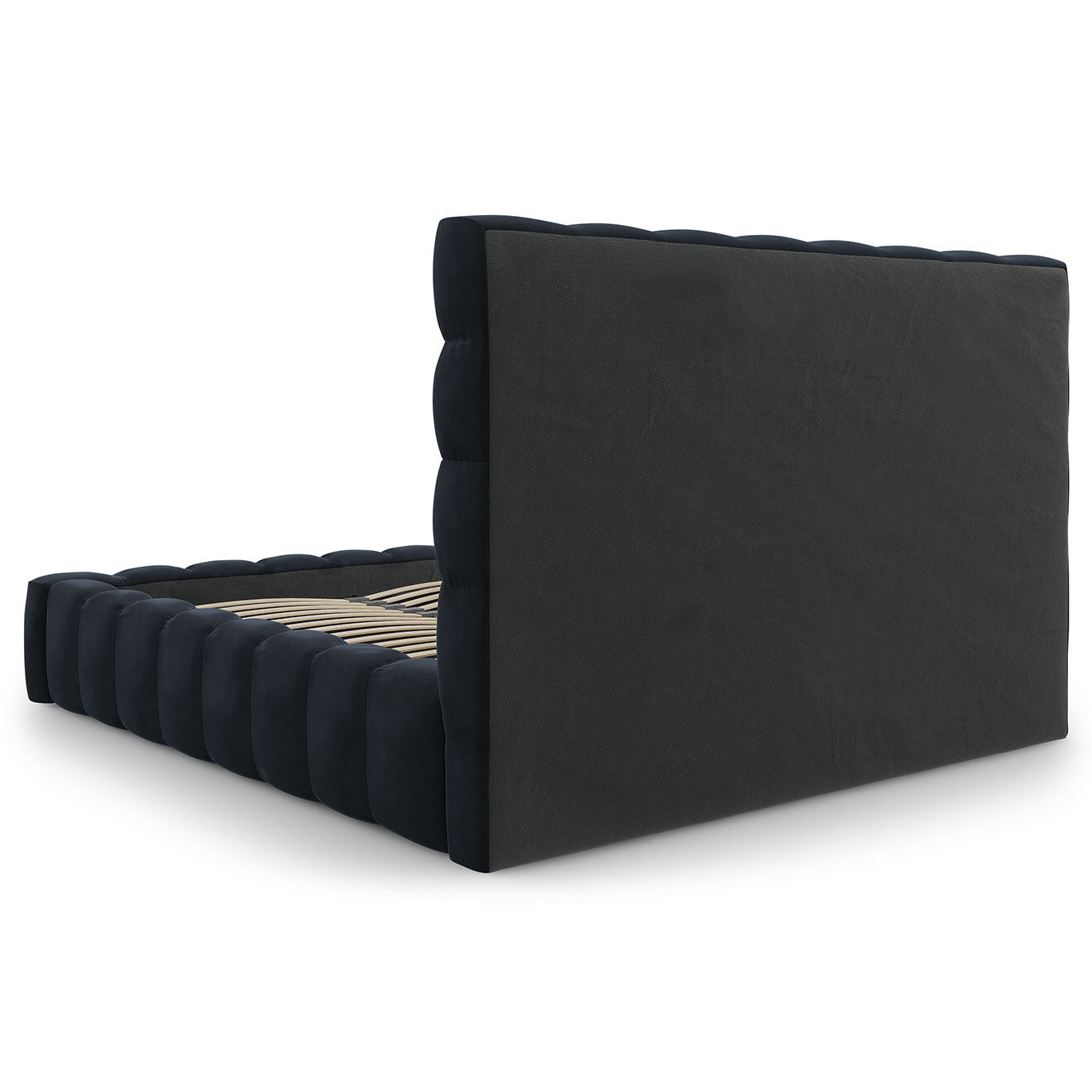 Cosmopolitan Design Lit avec coffre de rangement Bali Velours bleu foncé - 180x200 cm
