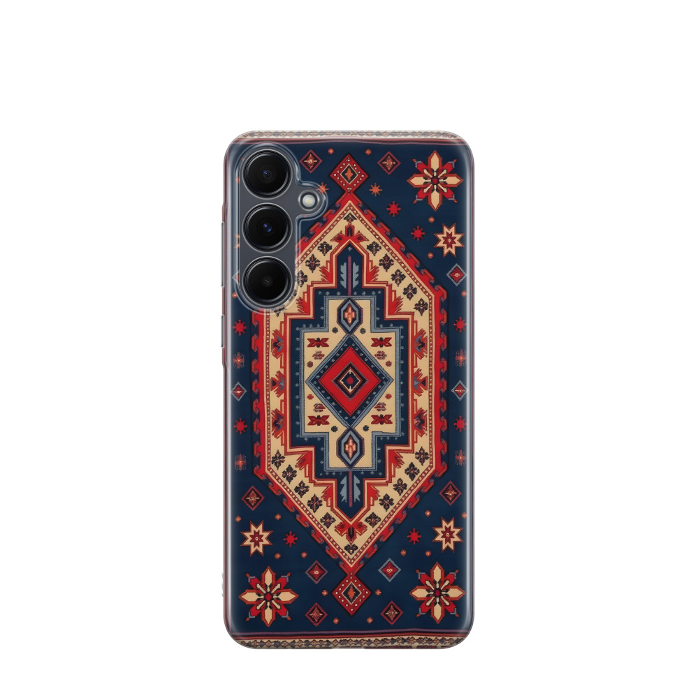 Samsung Galaxy A55 Gummi Hülle Kaschmir-Ornament - Burgundy