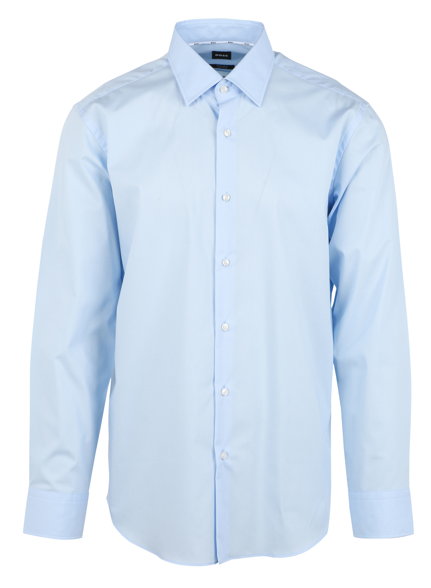 Chemise col classique en coton mélangé | Bleu