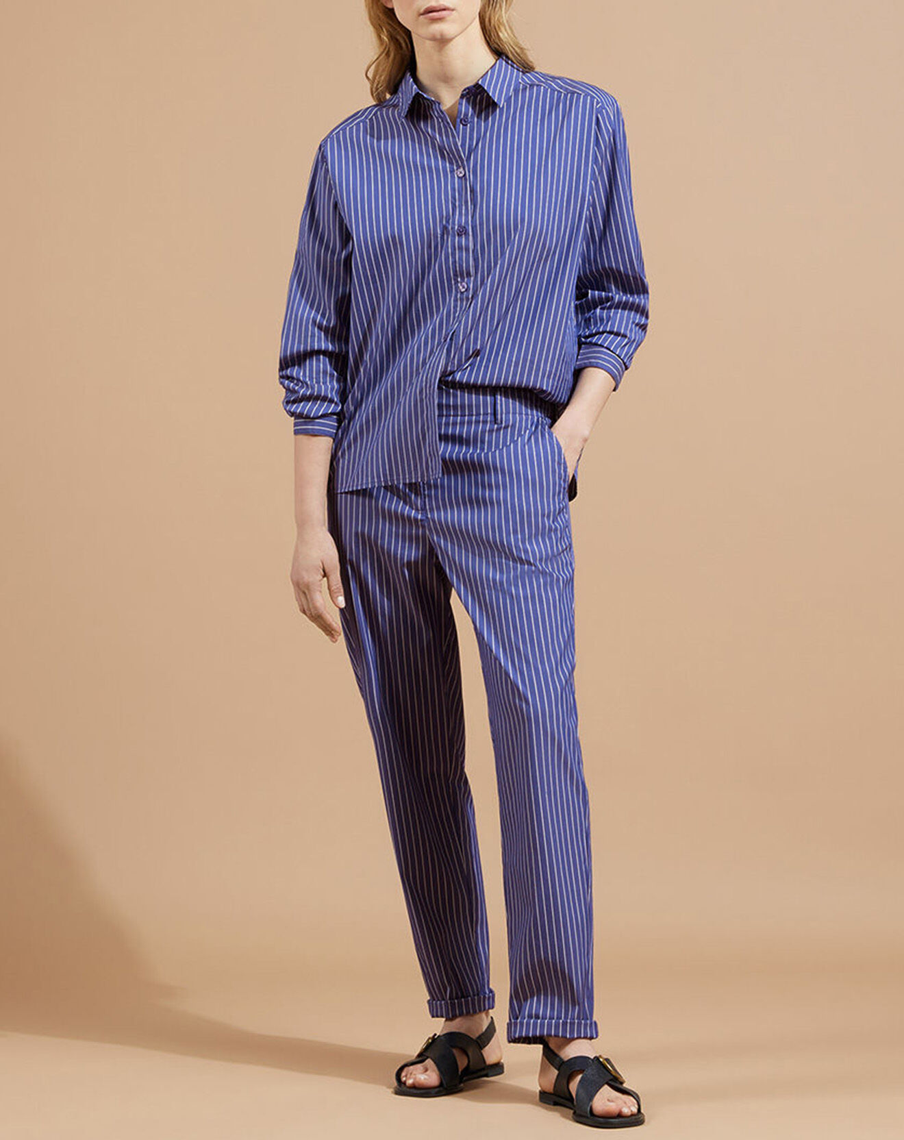 Jodhpur Pantalon Aix rayé blanc/bleu