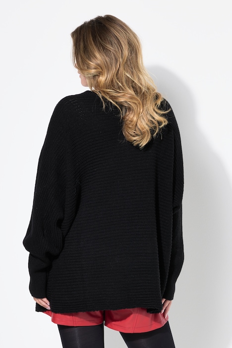 Pullover, Poncho-Look, V-Ausschnitt