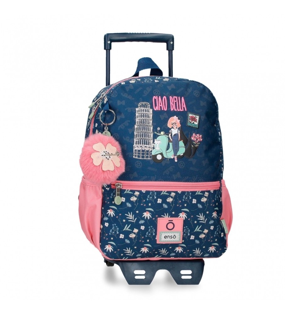 Enso Mochila de paseo Ciao Bella 32 cm com carro marinho