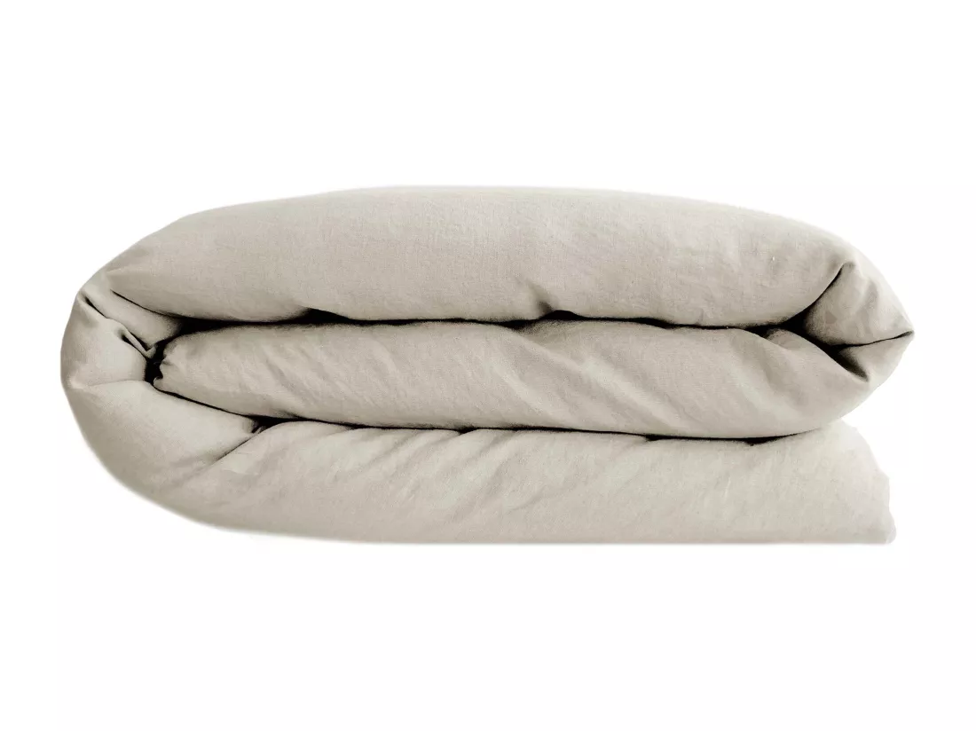 Housse de couette 200x200 cm lin lavé SONATE Ivoire