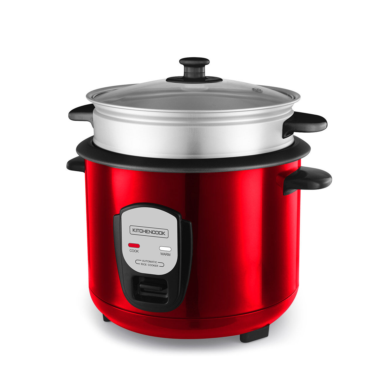 Kitchencook Cuiseur à riz 1.8l avec panier vapeur japan rouge