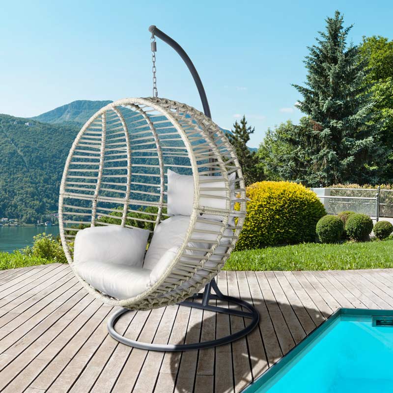 Fauteuil suspendu 'Milan' gris
