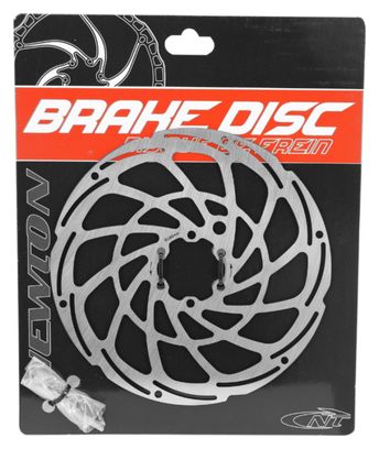 Disque de frein vtt 6 trous Newton brakco 180mm argent pour vae - e-bike avec renfort supplementaire de 2mm