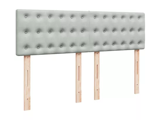 Sommier à lattes de lit et matelas Gris clair 140x190cm Velours