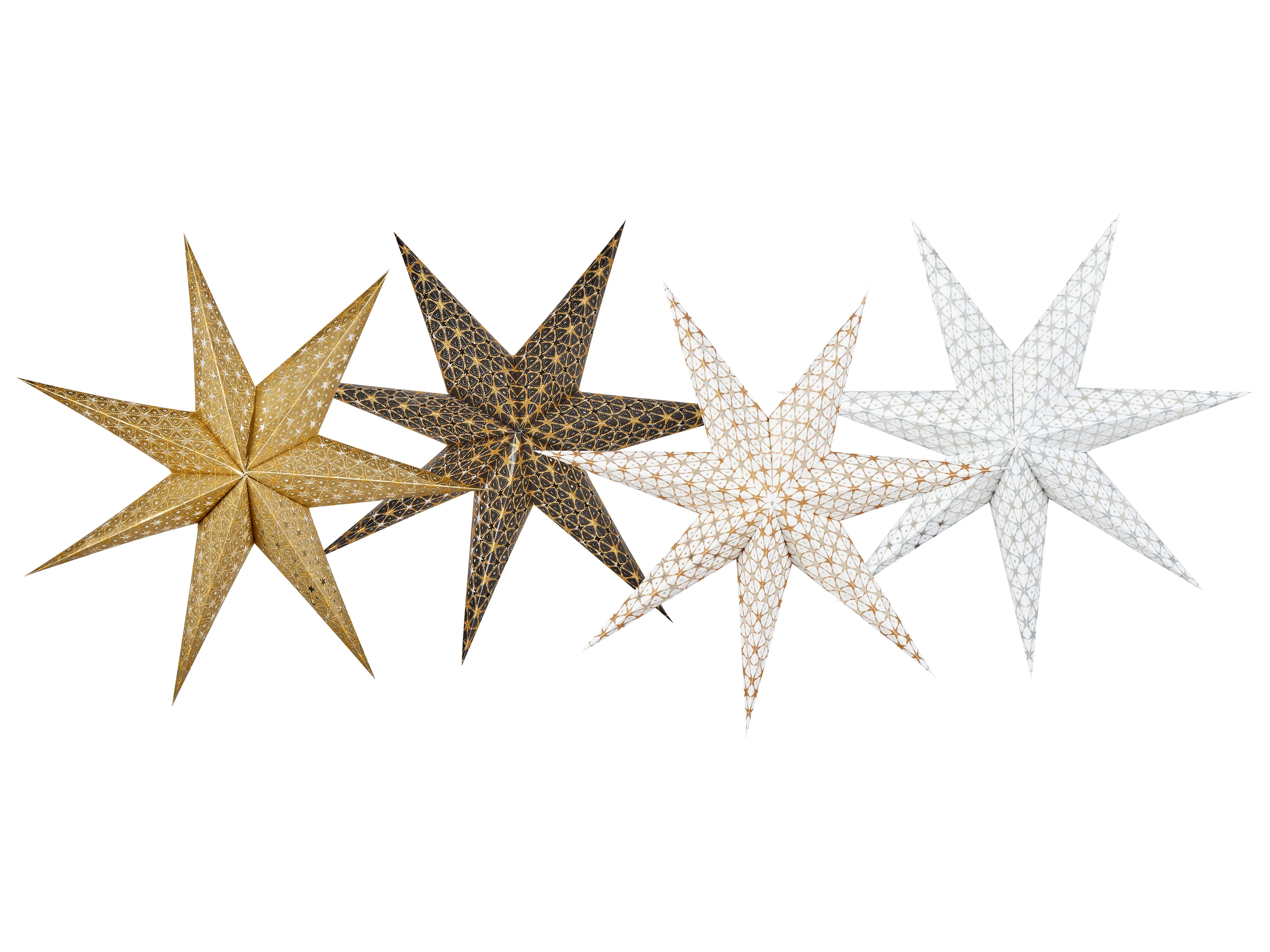 Set van 4 hangende decoraties LED TRISUL Ster 60 cm Meerkleurig