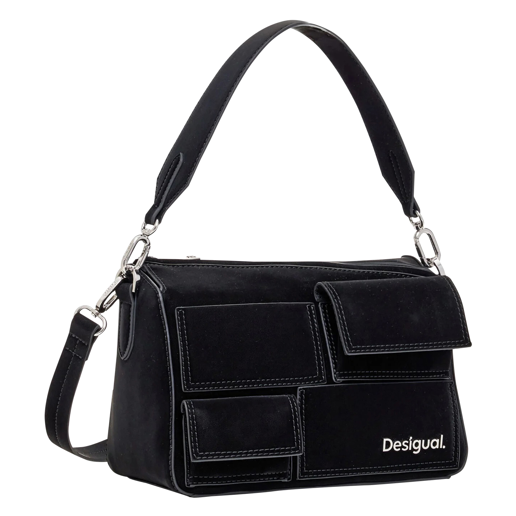 Sac bandoulière effet cuir | Noir