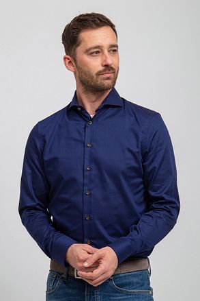 Suitable Overhemd Navy Blauw Twill DR-05 DR-05 Fine Twill kopen