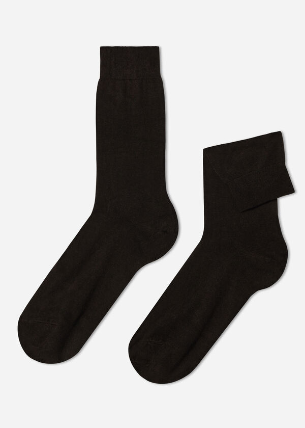 Meias masculinas de cano médio com cashmere