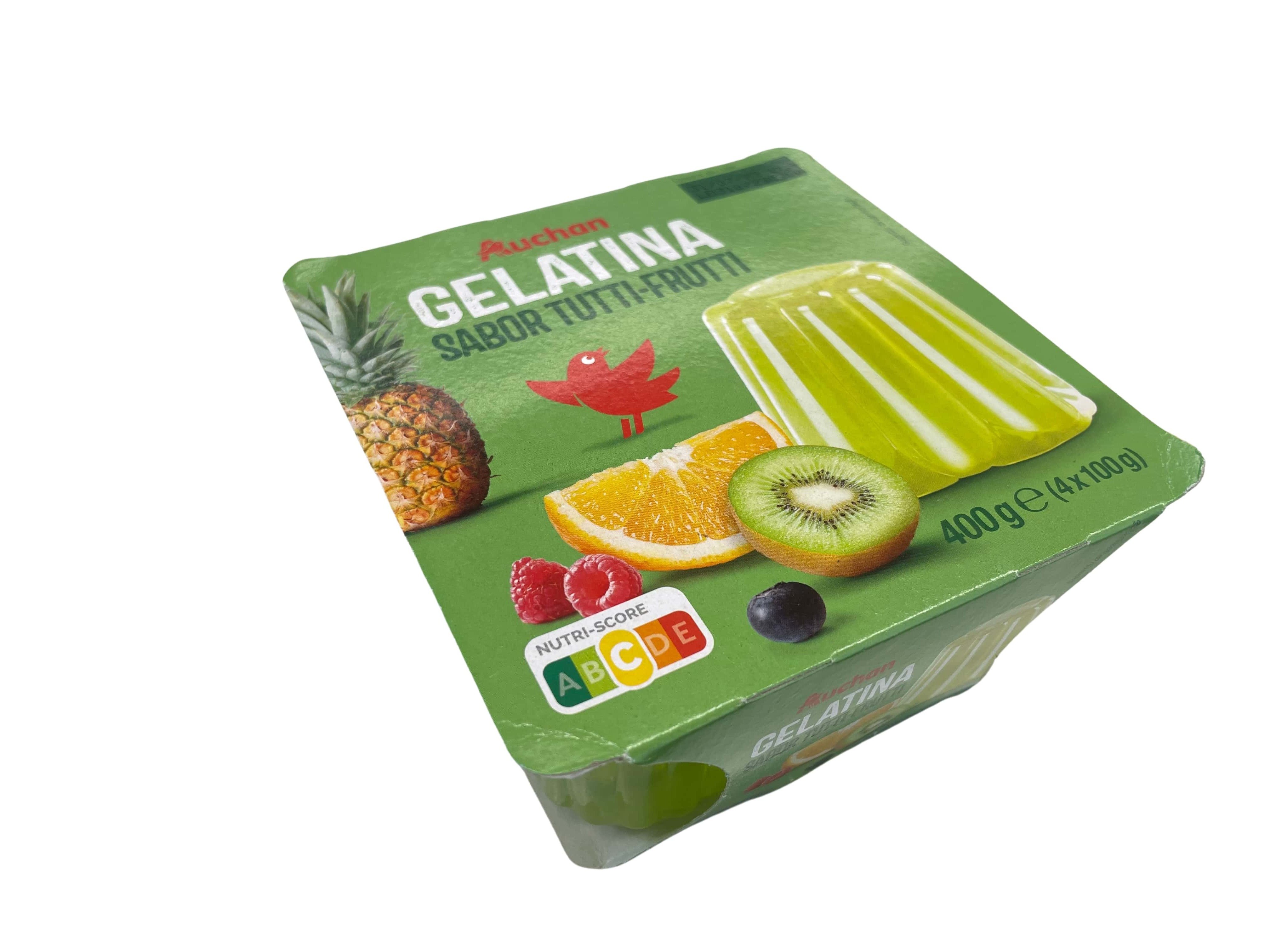 GELATINA AUCHAN TUTTI FRUTTI 4X100G