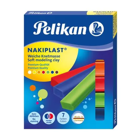 Pelikan Knetmasse Nakiplast 125g, Packung mit 7 Farben