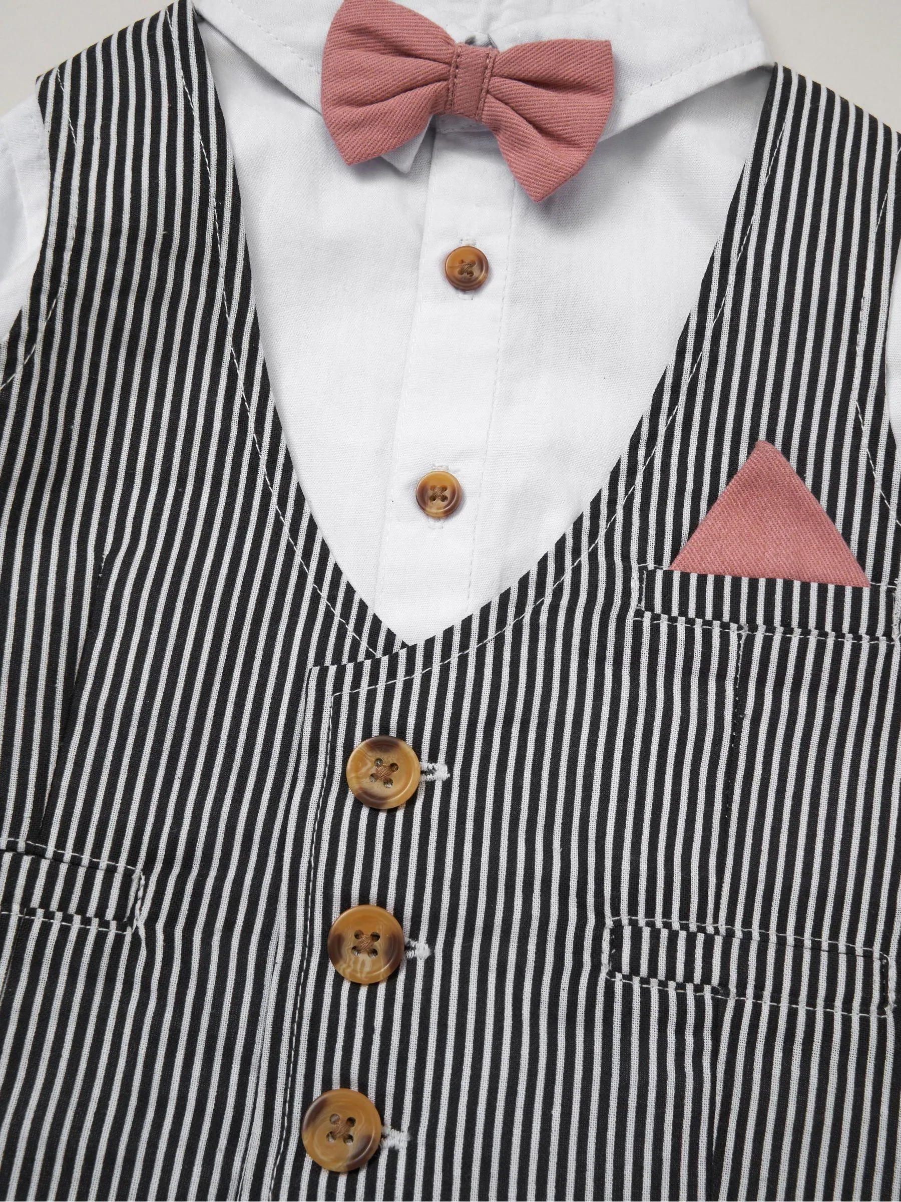 Little Gent 3 -delige babycadeauset met nepoverhemd en gilet van 100% katoen