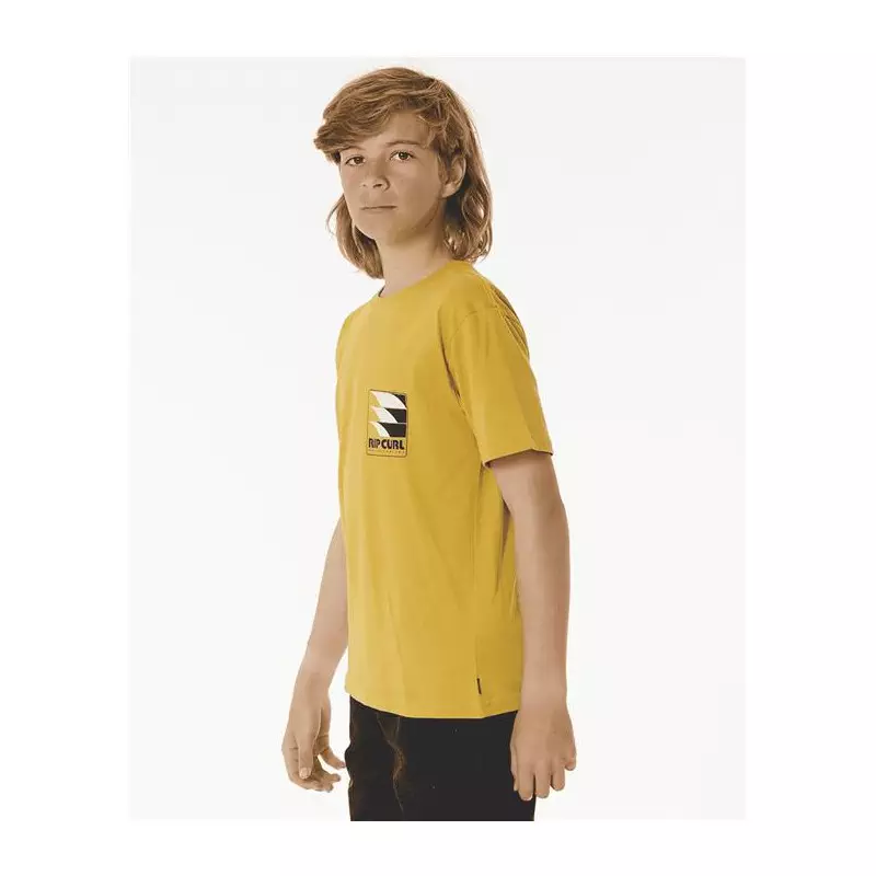 Teeshirt junior RIPCURL Surf Revival Line Up Tee -Boy Mustard Gold
