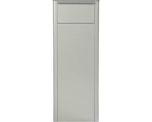 MEFA pakketbrievenbus, gepoedercoat staal, BxHxD 409/1021/326 mm, Beuken 458, wit aluminium RAL 9006, achterinwerpopening
