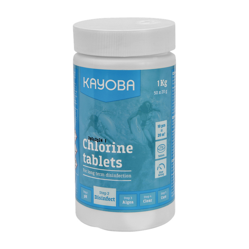 Klortabletter for basseng 50-pk