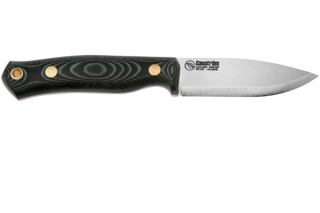 Casström No. 8 SFK 12807 Green Micarta, vaststaand mes
