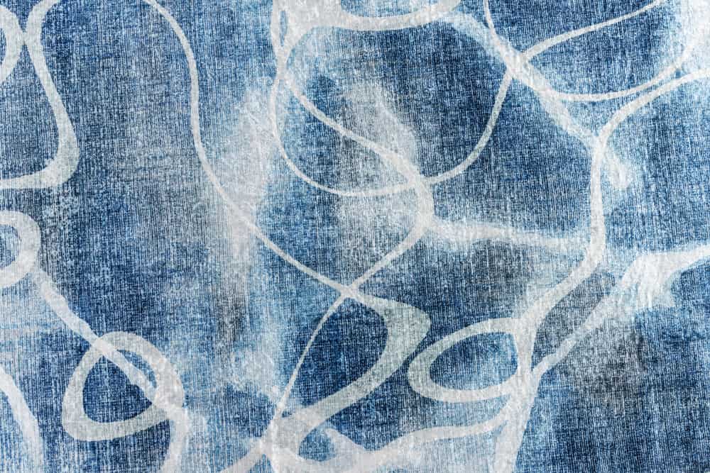 Maritimer Teppich OCEAN 230x160cm blau weiß Flachgewebe Indoor-Teppich
