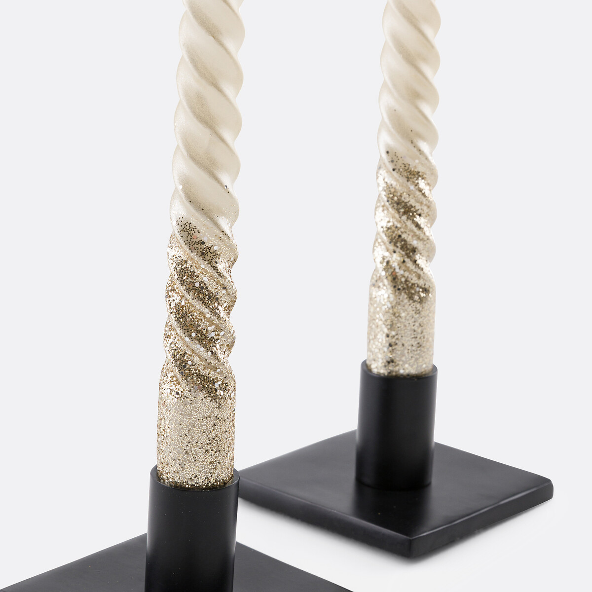 LA REDOUTE INTERIEURS<br>Conjunto de 2 velas torcidas com glitter, Caspar