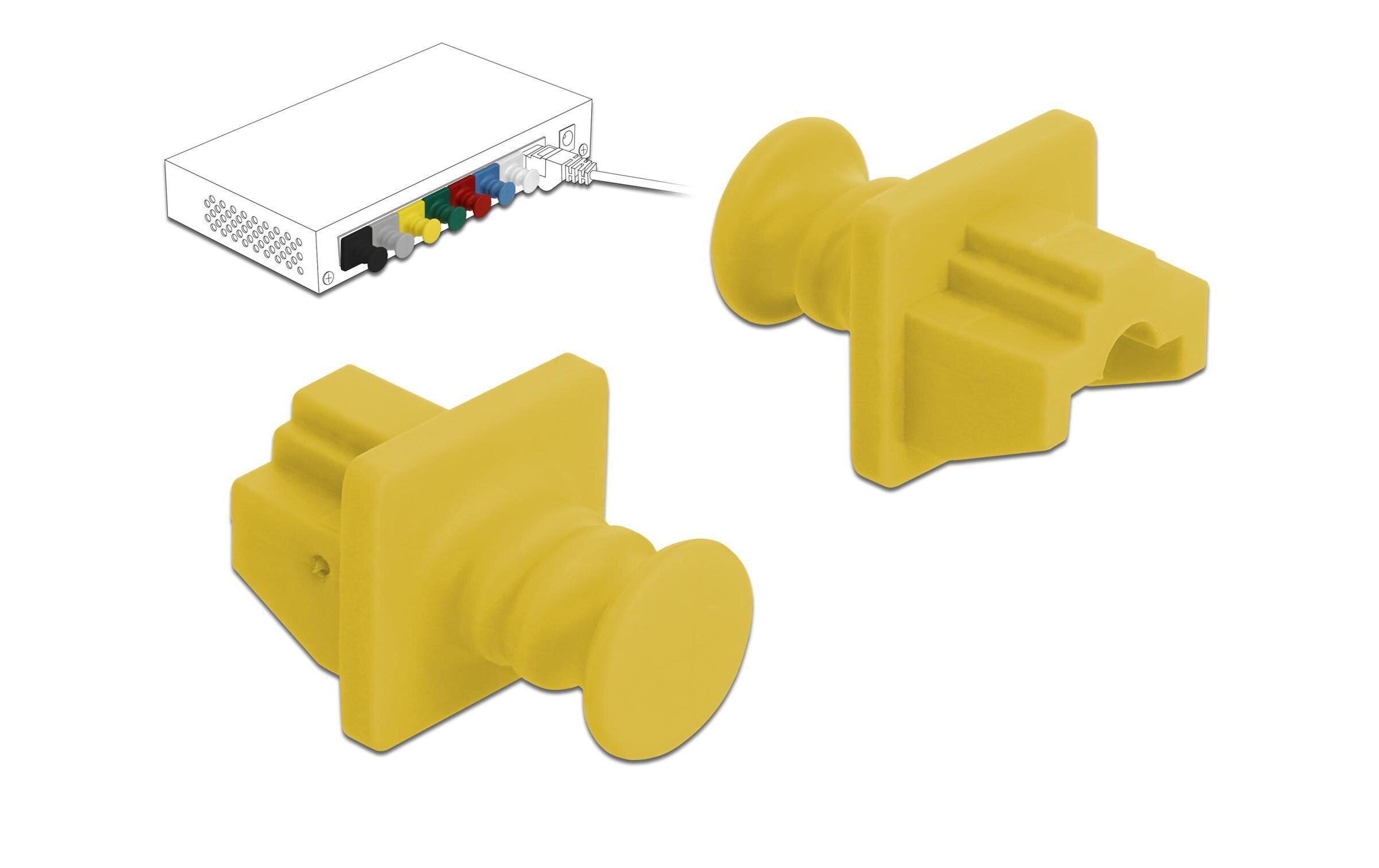 Blindstecker/Staubschutz RJ45 10 StückDelock Staubschutz für RJ45 Buchse 10 Stück gelb