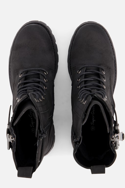 Supercrack Veterboots zwart Pu