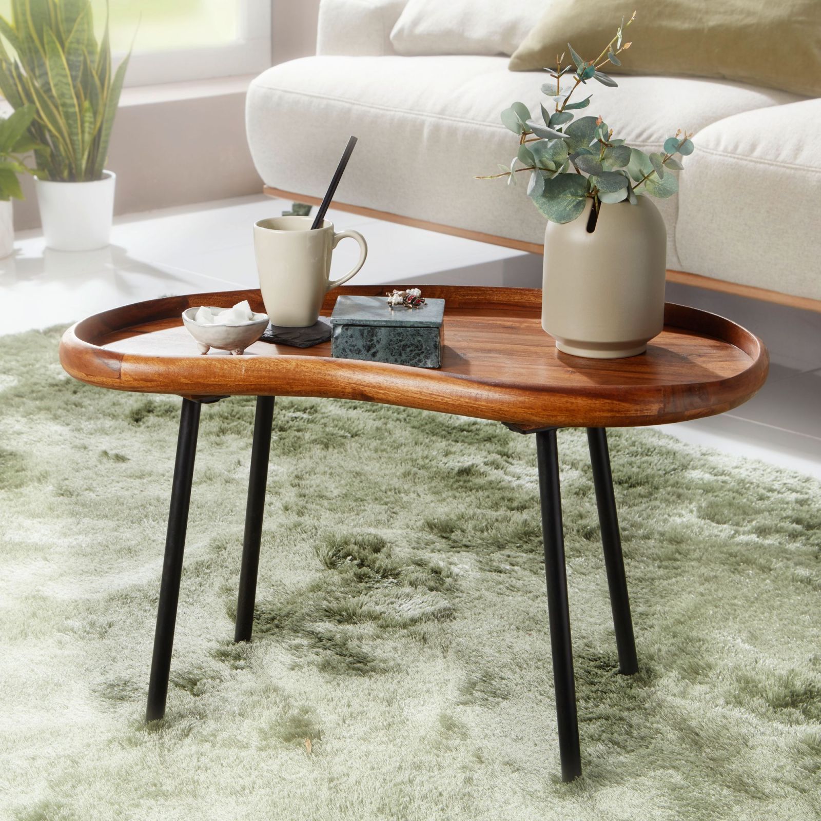Couchtisch - Sheesham dunkelbraun - 71 cm