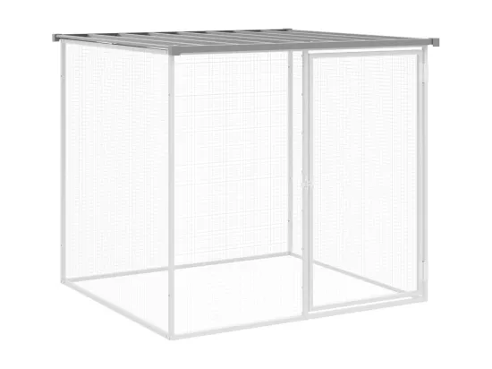 Poulailler avec toit gris clair 1003x98x90 cm acier galvanisé