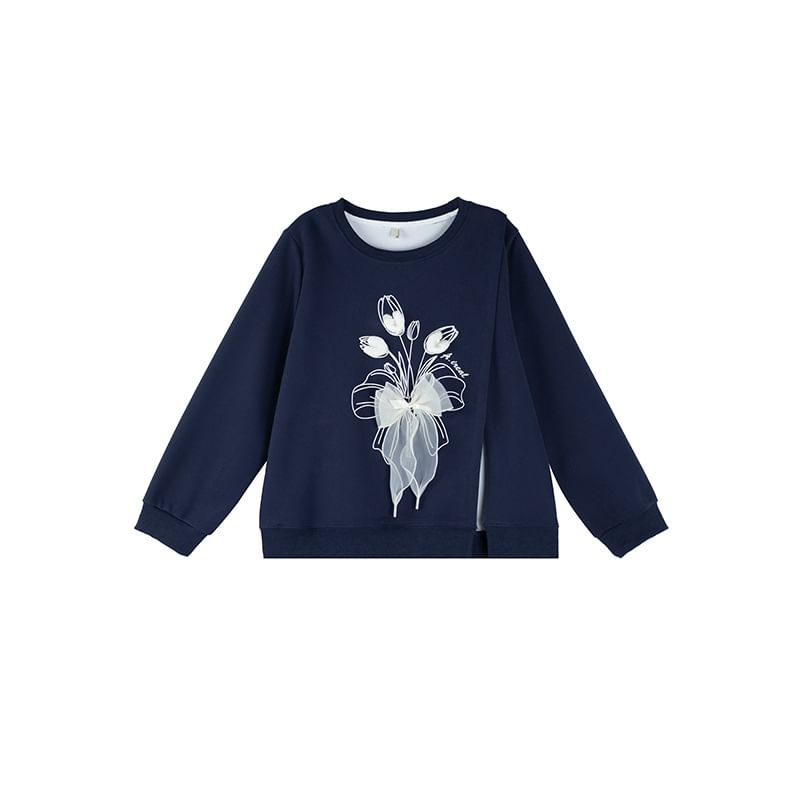 Ashteroid - Sweatshirt met ronde hals en bloemenprint en split