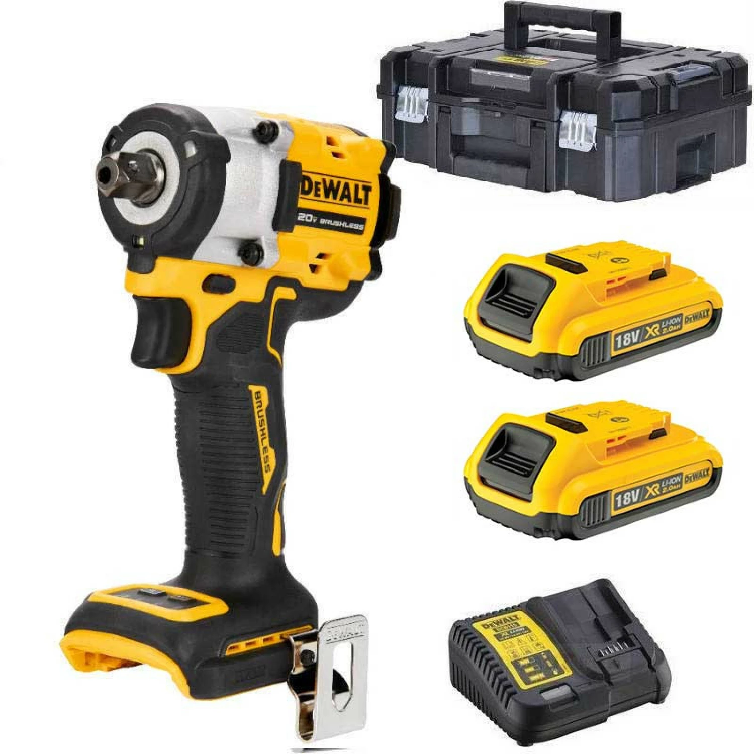 DeWALT DCF922D2T-QW 18V Li-ion XR Compacte Accu Slagsmoersleutel set (2x 2.0Ah) met 1/2
