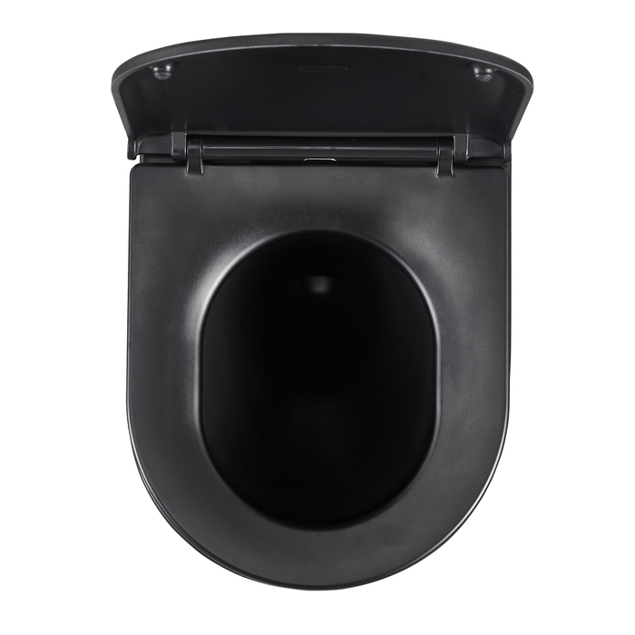 Væghængt toilet rund m/Vortex skyl - sort