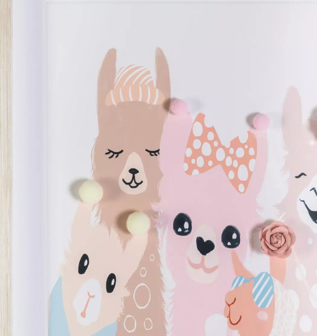 Wandbild 53 x 63 cm Baby Lama