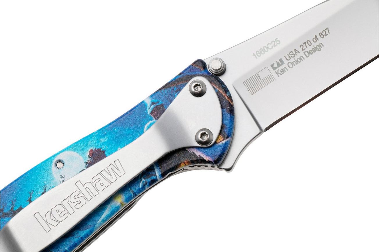 Kershaw Leek Christmas 2025 1660C25 Stonewashed 14C28N, Aluminum, Factory Special Edition zakmes, Ken Onion design