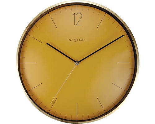Wandklok Essential Gold glas metaal wit Ø 34 cm