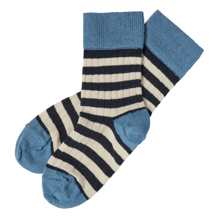 FUB Lot 2 Chaussettes Rayure | Bleu ciel