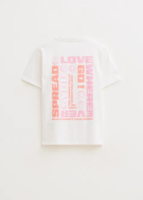 T-shirt met print love wit (WIT)