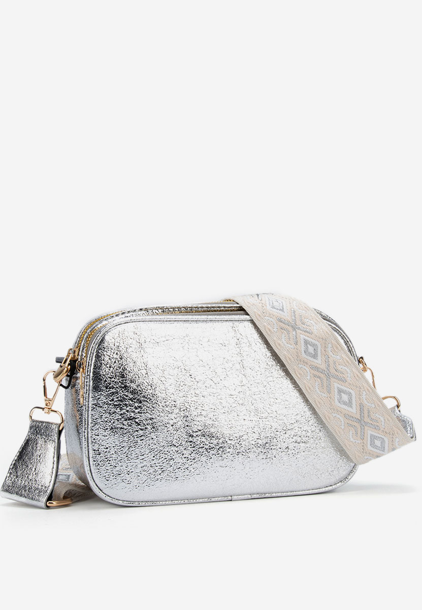 Sac bandoulière femme argent Kasra